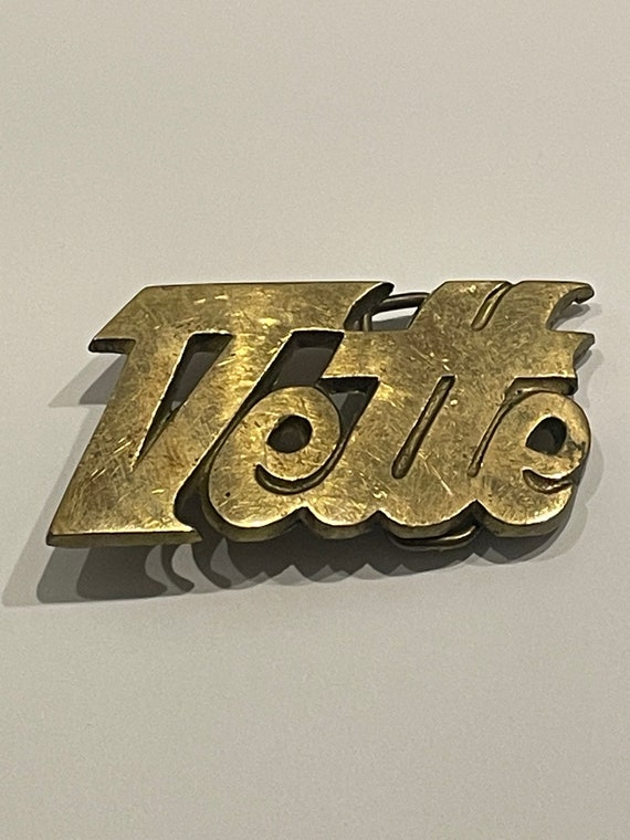 VETTE CORVETTE CHEVROLET Solid Brass Belt Buckle V