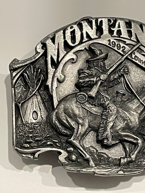 MONTANA 1992 COMMEMORATIVE SISKIYOU Pewter Belt Buckle