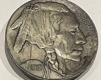 Liberty 1913 Buffalo Nickel Silver Tone Metal Belt Buckle Indiana Metal Craft VINTAGE UNIQUE RARE