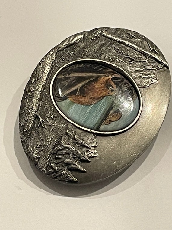 Julie Zsupnik Beaver Porcelain Metal Belt Buckle … - image 4