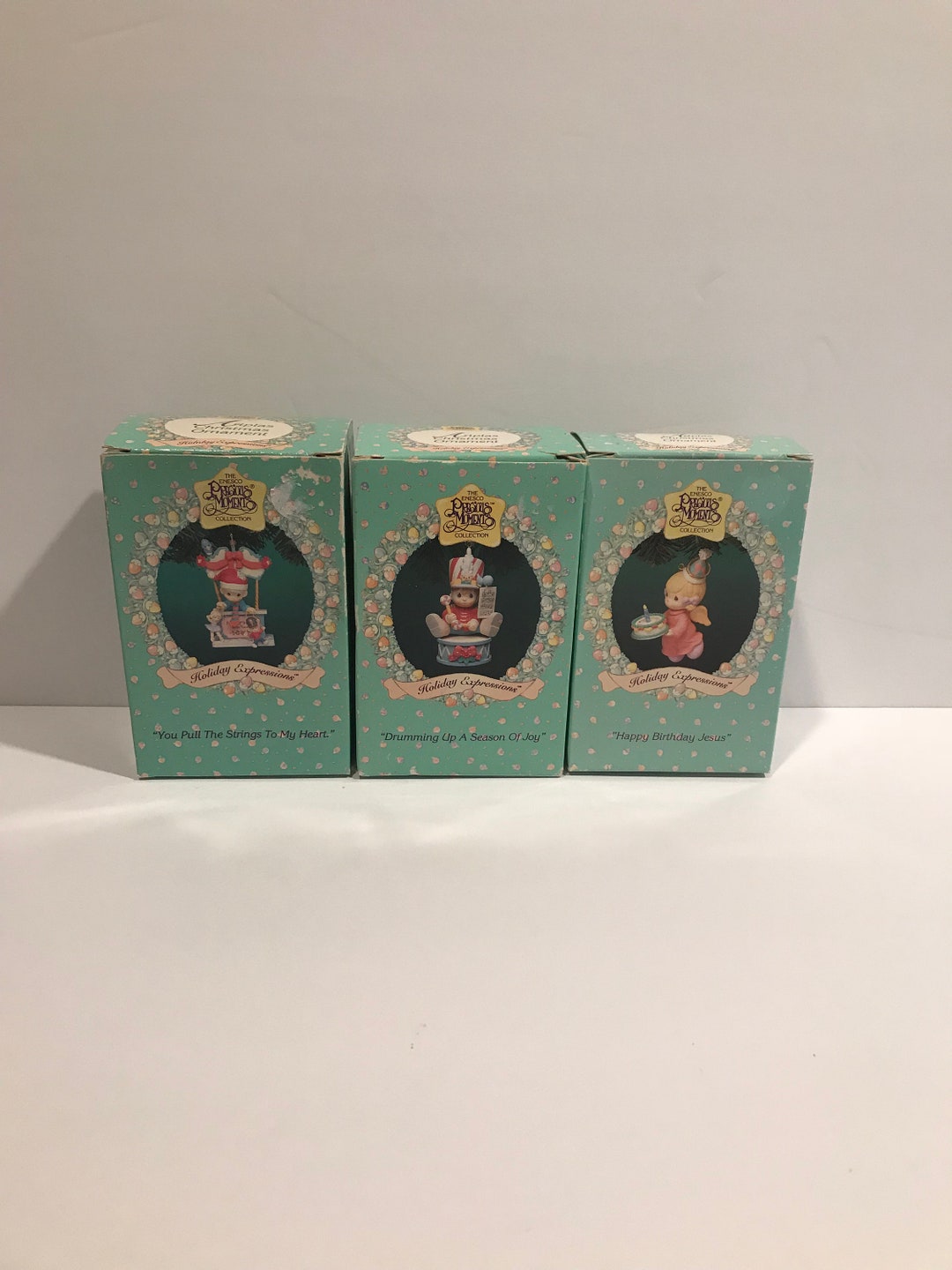 Enesco Precious Moments Holiday Expression Christmas Ornaments Lot of 3 ...