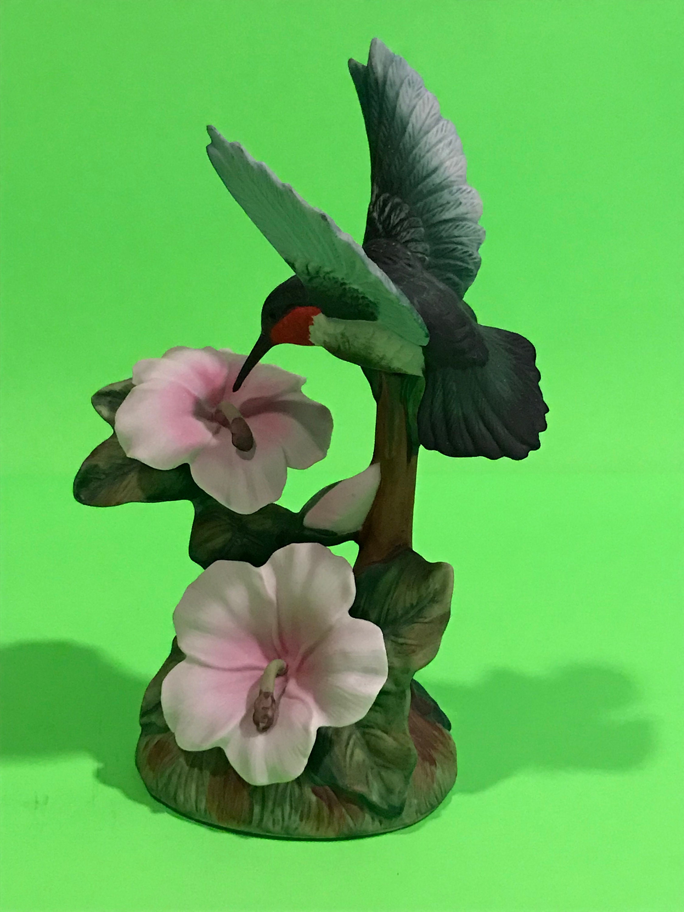 Gallery Originals Hummingbird and Flowers Porcelain Figurine