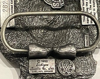 MONTANA 1992 COMMEMORATIVE SISKIYOU Pewter Belt Buckle