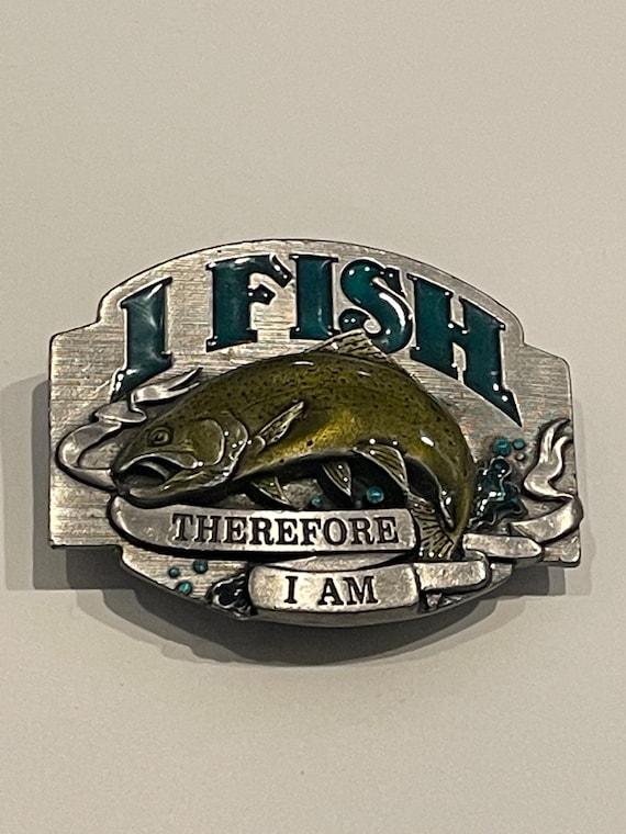 Siskiyou I Fish Therefore I Am Enamel Pewter Belt 