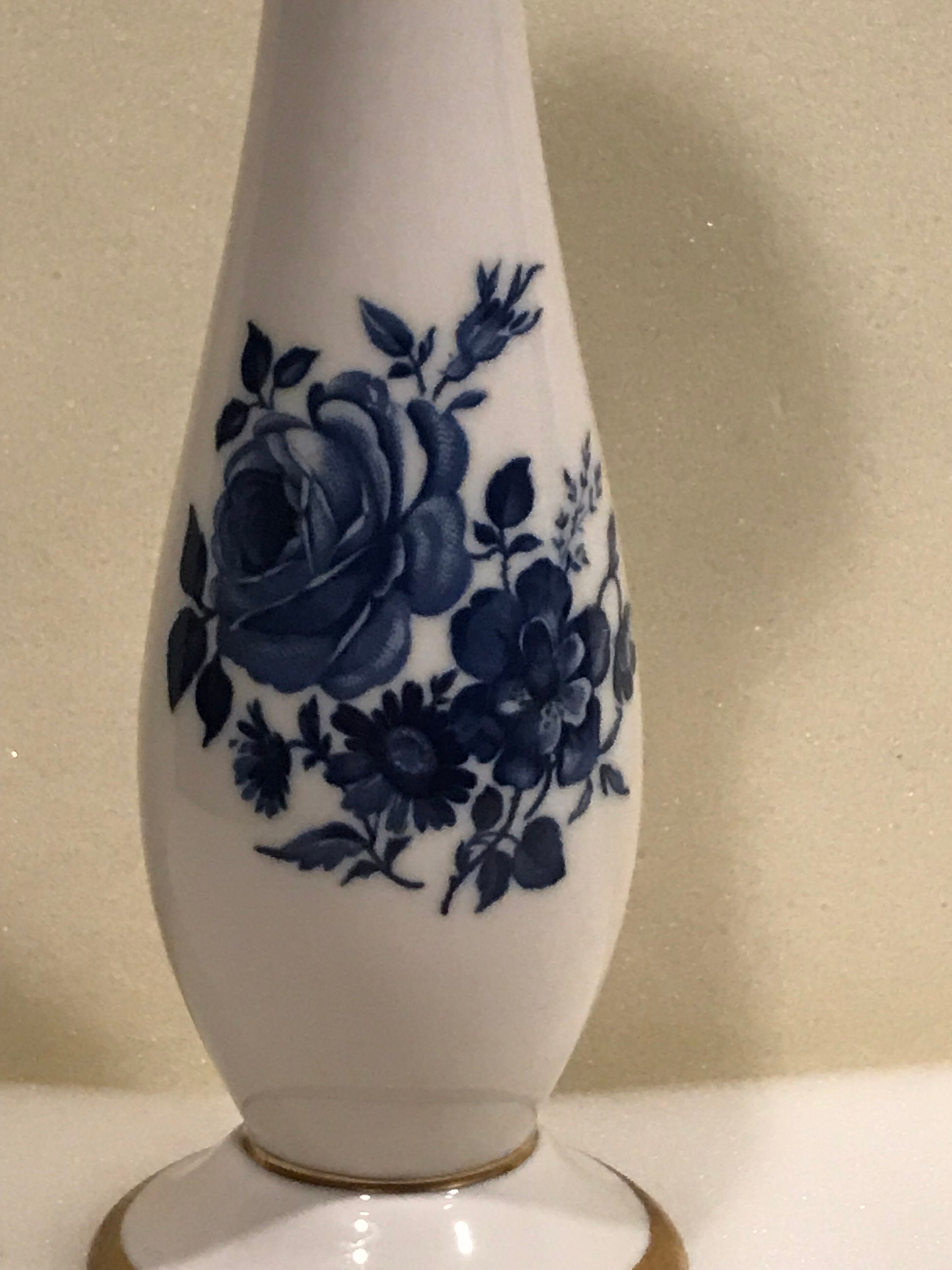 VENTA Echt Cobalt Blue Pedestal Bud Vase Bavaria Alemania Echt Etsy