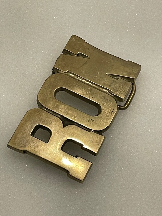 RON Name Solid Brass Metal Belt Buckle Vintage Un… - image 2