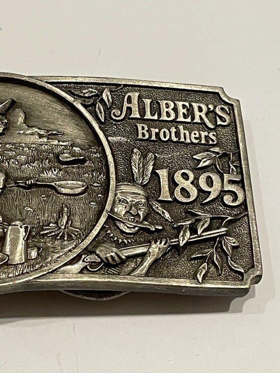 ALBER'S Brothers 1895 Pewter Metal Belt Buckle Si… - image 6