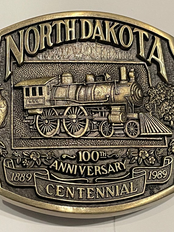 NORTH DAKOTA 100 Anniversary AWD Solid Brass Belt… - image 2