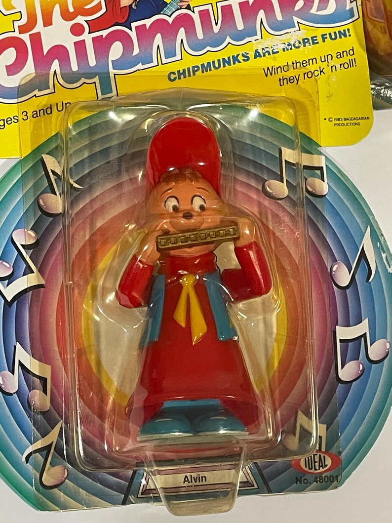 Alvin & the Chipmunks Wind up Toys Alvin Simon Theodore Band IDEAL 1983