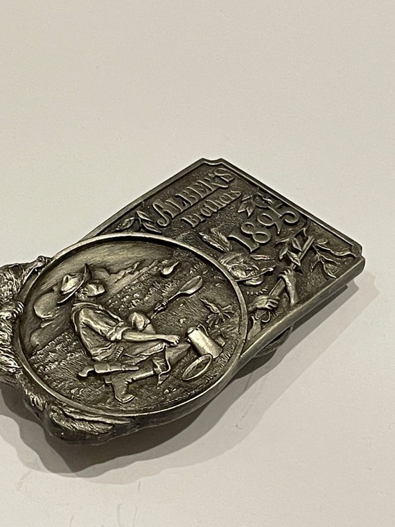 ALBER'S Brothers 1895 Pewter Metal Belt Buckle Si… - image 4