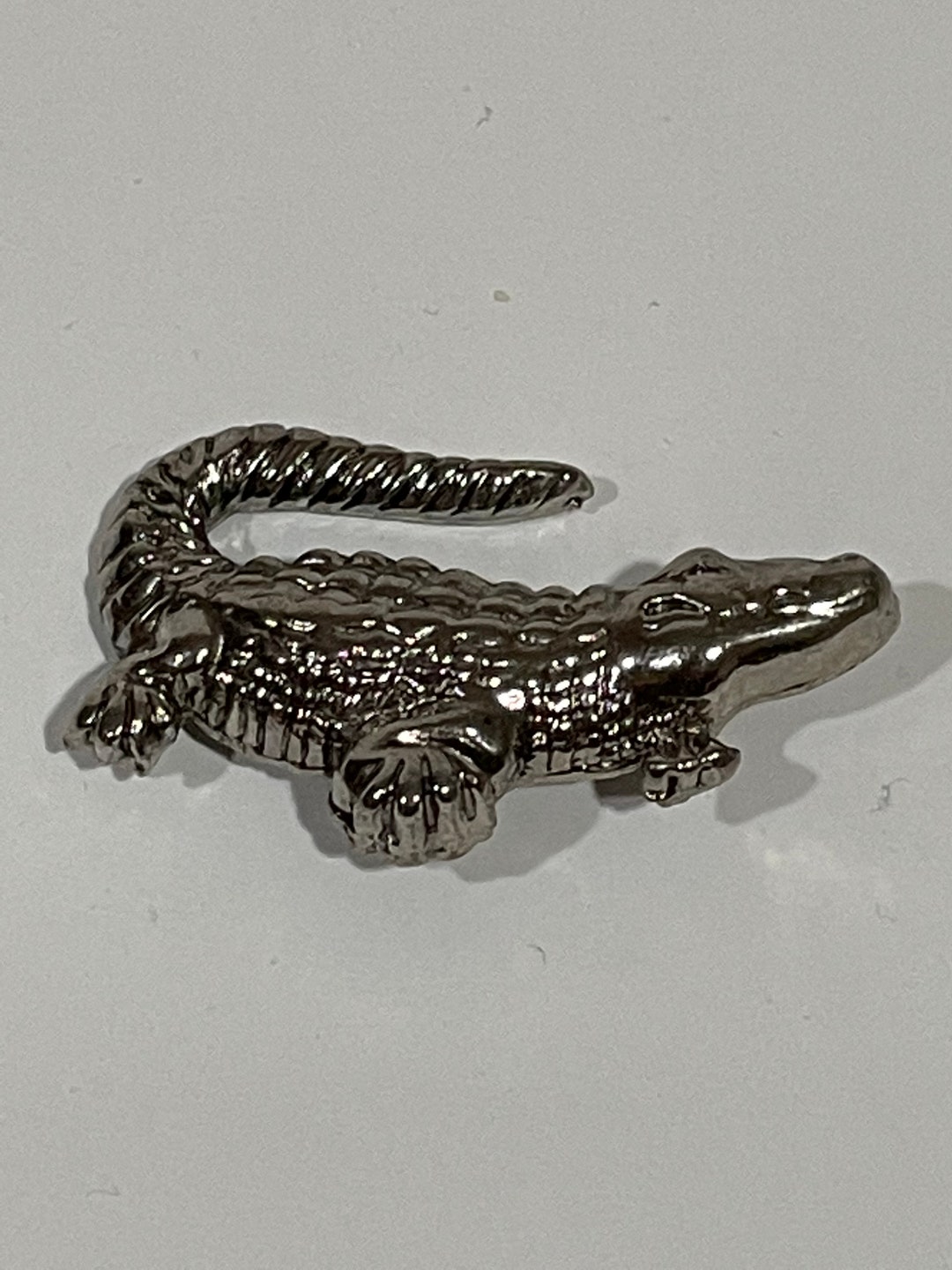 Crocodile Alligator Silver Tone Metal Brooch Pin VINTAGE UNIQUE RARE - Etsy