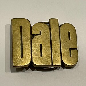 DALE Name Solid Brass Belt Buckle Vintage Unique Rare