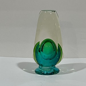 Vintage Clear Green Blown Glass Art Object Pedestal Sculpture VINTAGE UNIQUE RARE