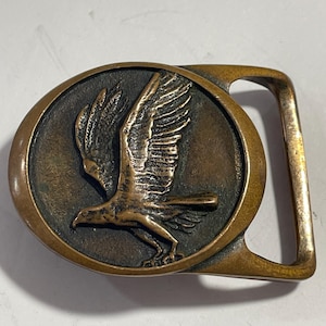 OSPREY EAGLE Tech Ether Guild Solid Brass Belt Buckle 1979 Vintage Unique Rare