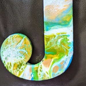 Letras de arte fluidas personalizadas exclusivas, feitas à mão, presente de quarto infantil, parede e decoração de casa, acrílico, monograma, iniciais, alfabeto, presente exclusivo