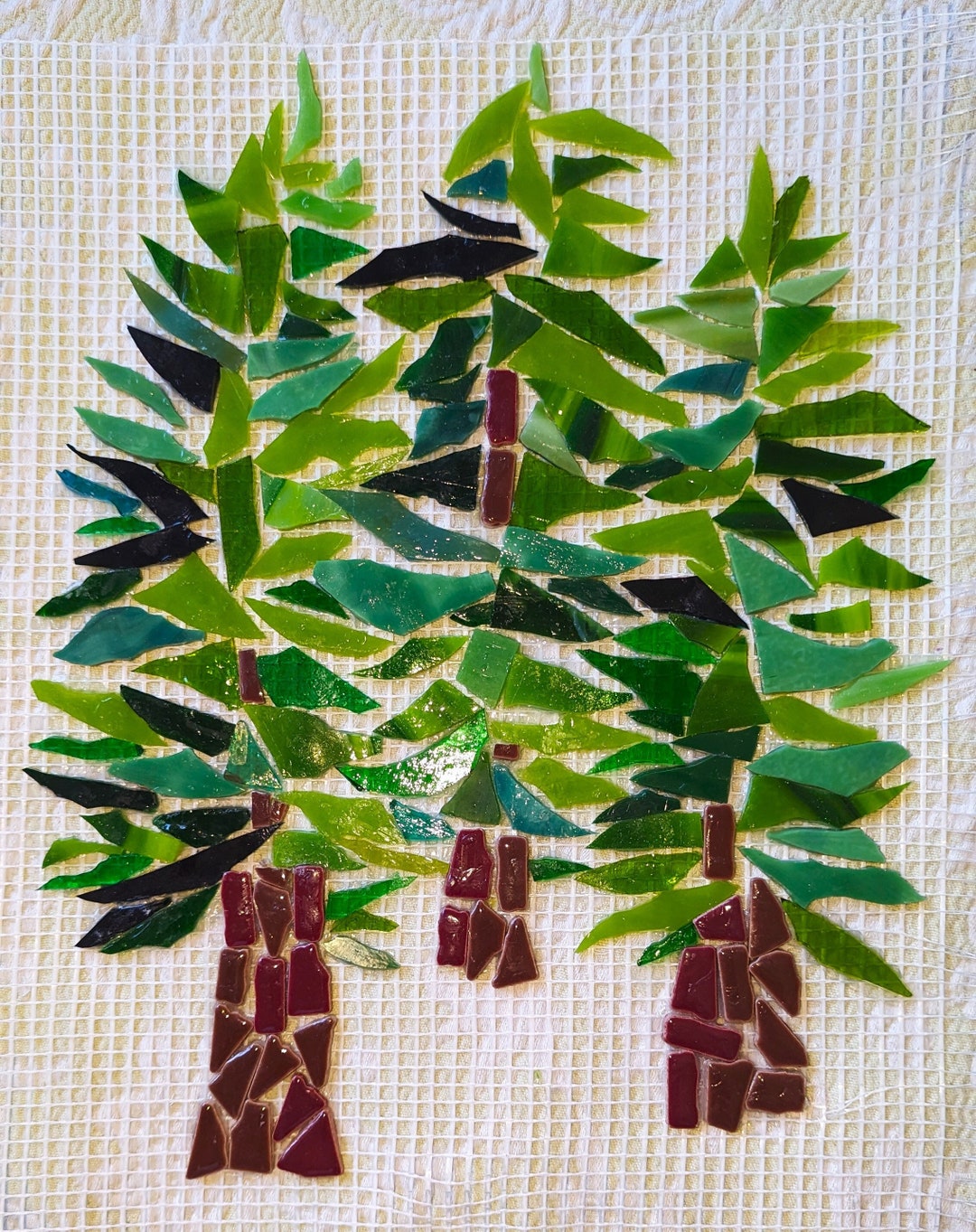 Pre Cut Mosaic Tile Ready to Use Mosaic Redwood Trees DIY Art Etsy