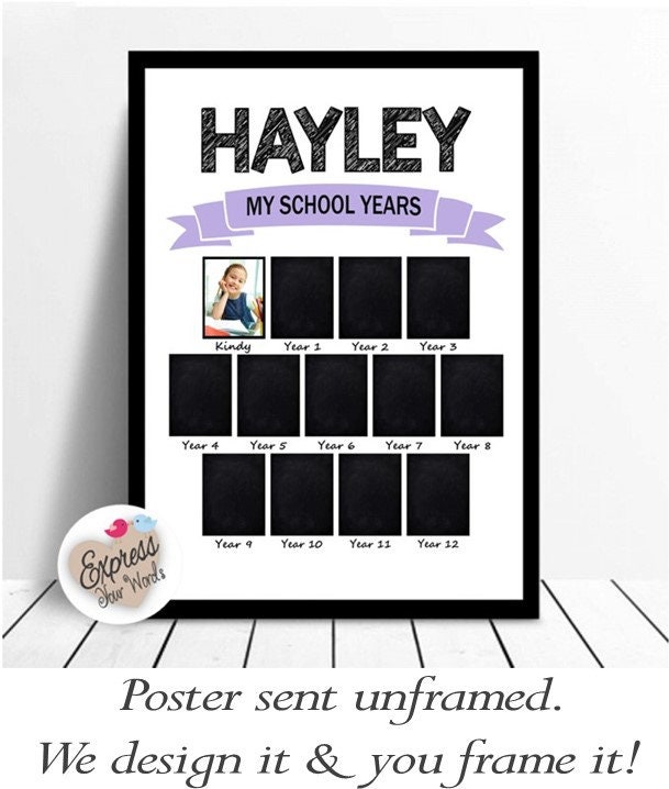 My School Years Photos, Keepsake Poster Print, Childcare, Kinder, Prep, Year 1 Year 12, We
