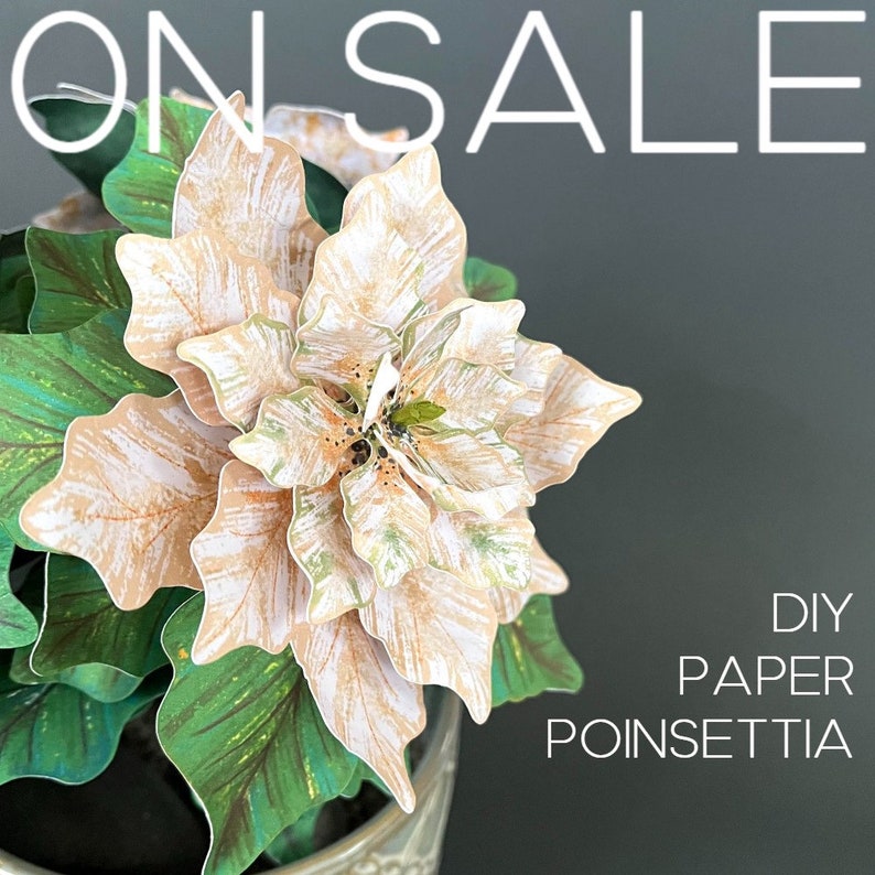 White Paper Poinsettia Plant Printable Templates and Tutorial, Cricut Poinsettia Files (Instant ...
