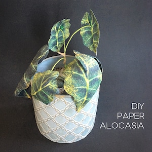 Decorazione fai da te per piante domestiche in carta Alocasia, idea regalo che scalda il cuore