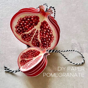 Decoração sustentável de Natal de última hora, Enfeite de ano novo de romã de papel estilo vintage, Arquivos Cricut