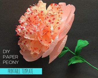 Crepe Paper Bomb Peony Template: DIY Flower (Digital Download)