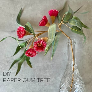Carta crespa Eucalipto - modelli e tutorial, decorazione domestica dell'albero di gomma da fiori