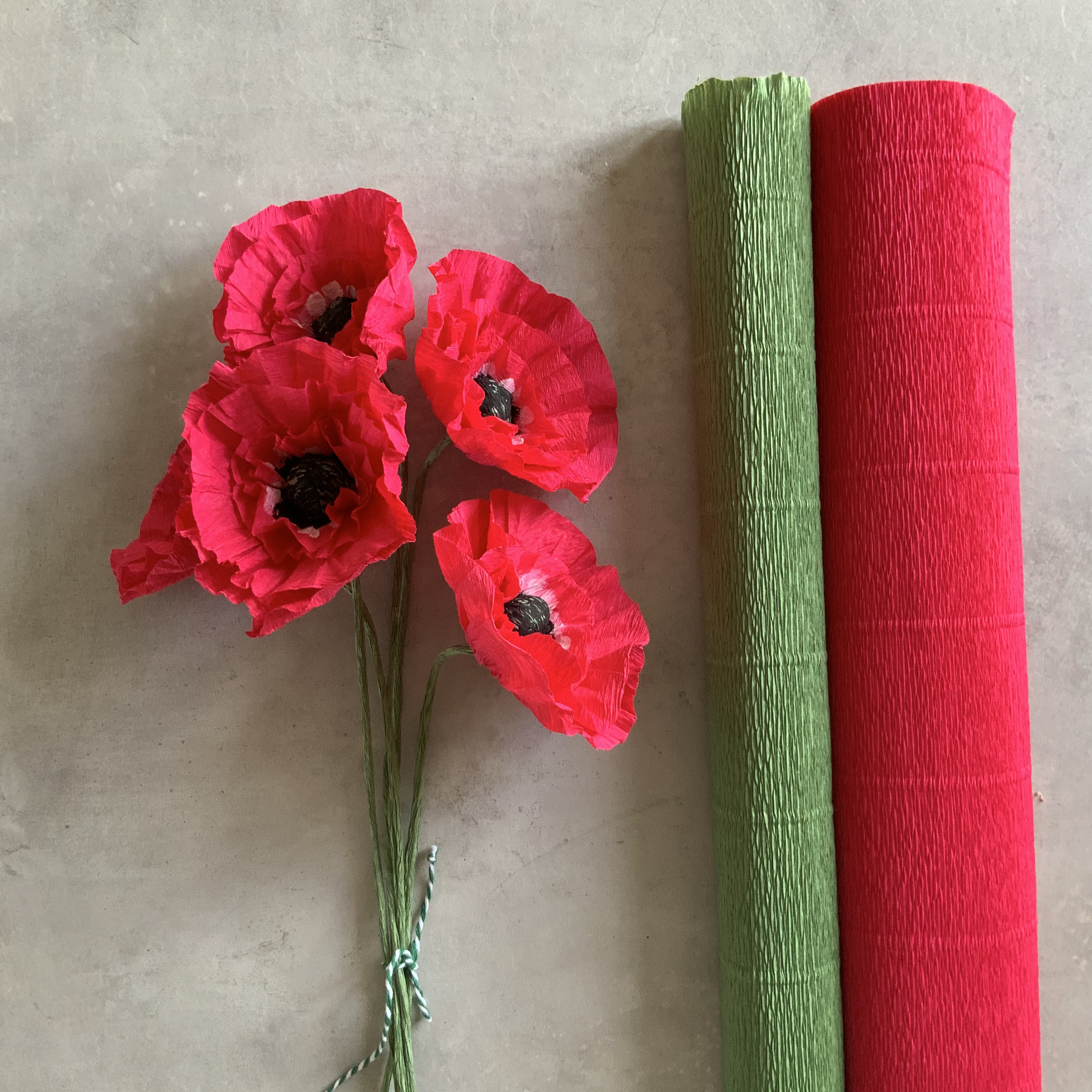 Easy and Fast Crepe Paper Poppy Tutorial Family Craft Etsy