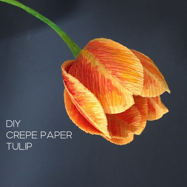 Crepe paper Tulip - tutorial and printable templates