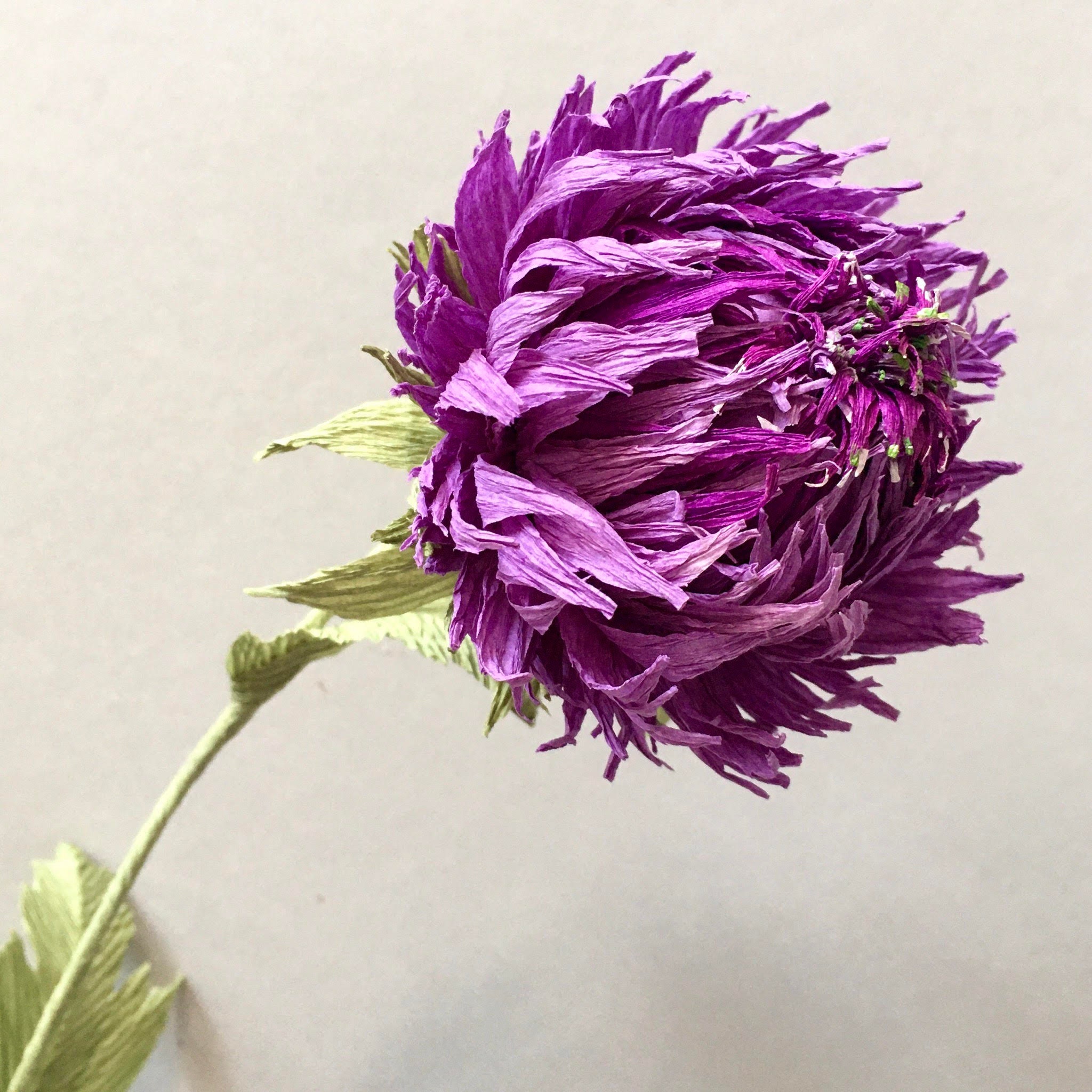 DIY Crepe Paper Chrysanthemum Bud Tutorial Templates Etsy