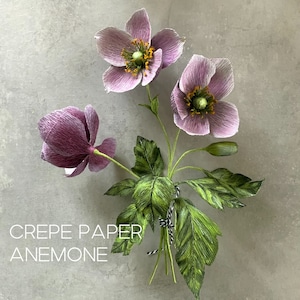 Fiori di anemone di carta crespa - tutorial + modelli, progetto floreale ispirato al libro, idea regalo floreale