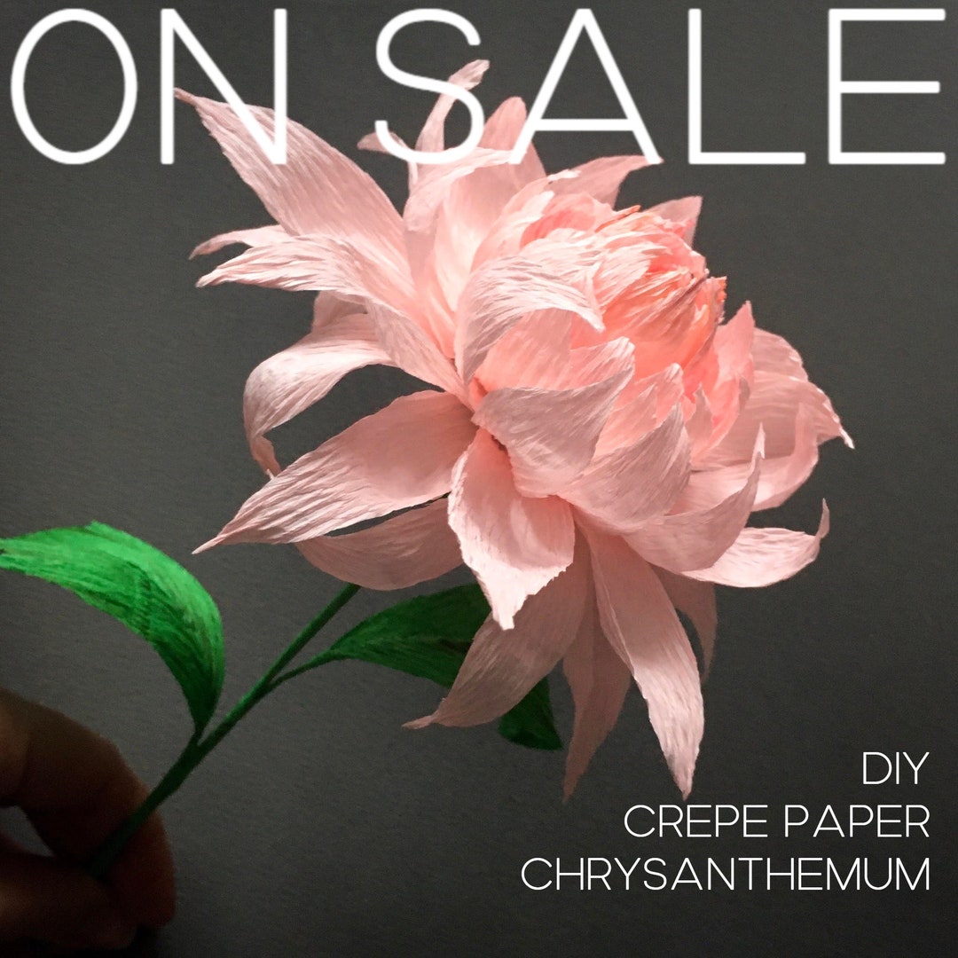 Crepe Paper Chrysanthemum, Handmade Flower DIY Tutorial Templates Etsy
