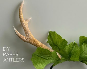 Crepe paper deer antlers - tutorial. Christmas fantasy headpiece