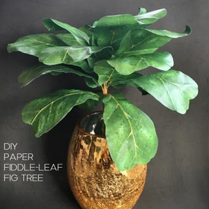 paper Fiddle leaf fig tree in a vase home decoration