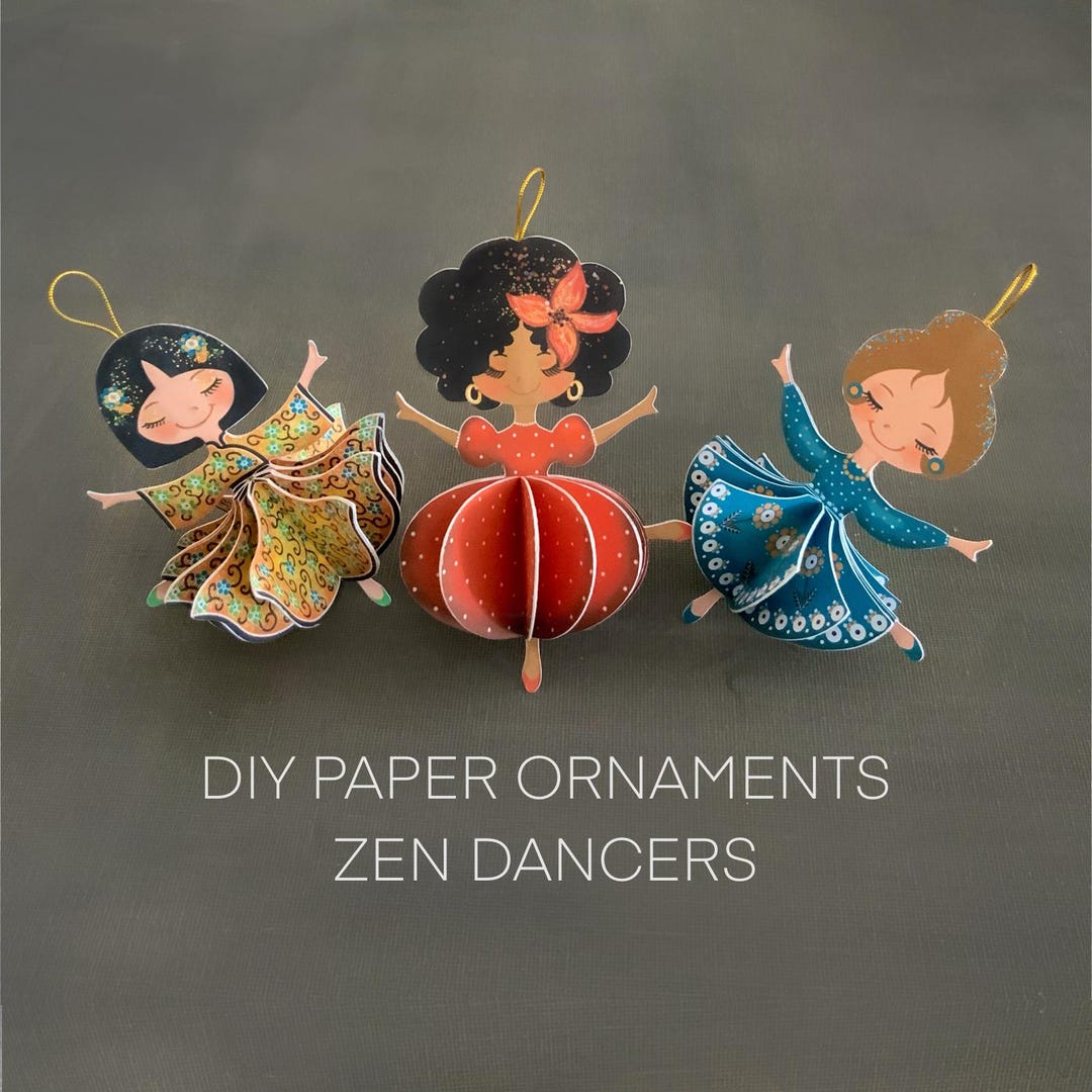 Paper Model Walzer DIY 3D Paper Dancers Ornaments - Digital Download, Assembly ...