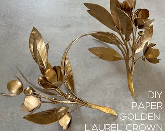 Helen of Troy Tiara Tutorial, Cosplay Laurel leaf Crown, Floral wreath (Digital Download - Assembly instructions and Cricut files)