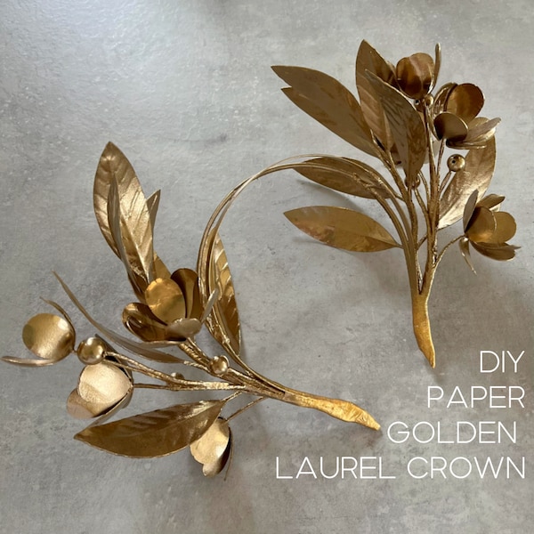 Helen of Troy movie gold leaf tiara cosplay headpiece - step-by-step tutorial and templates for Cricut