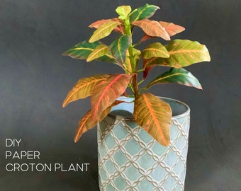 Paper Croton Plant Template: DIY Home Decor (Digital Download, PDF & PNG Files)