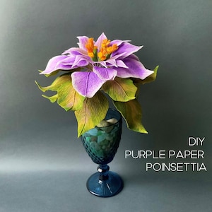 Pianta di Stella di Natale in carta crespa - tutorial e modelli