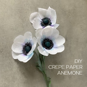Handgemachte Blume Anemone aus Krepppapier für absolute Anfänger - Anleitung + Vorlagen, DIY Papierbasteln Dekoration Geschenkidee