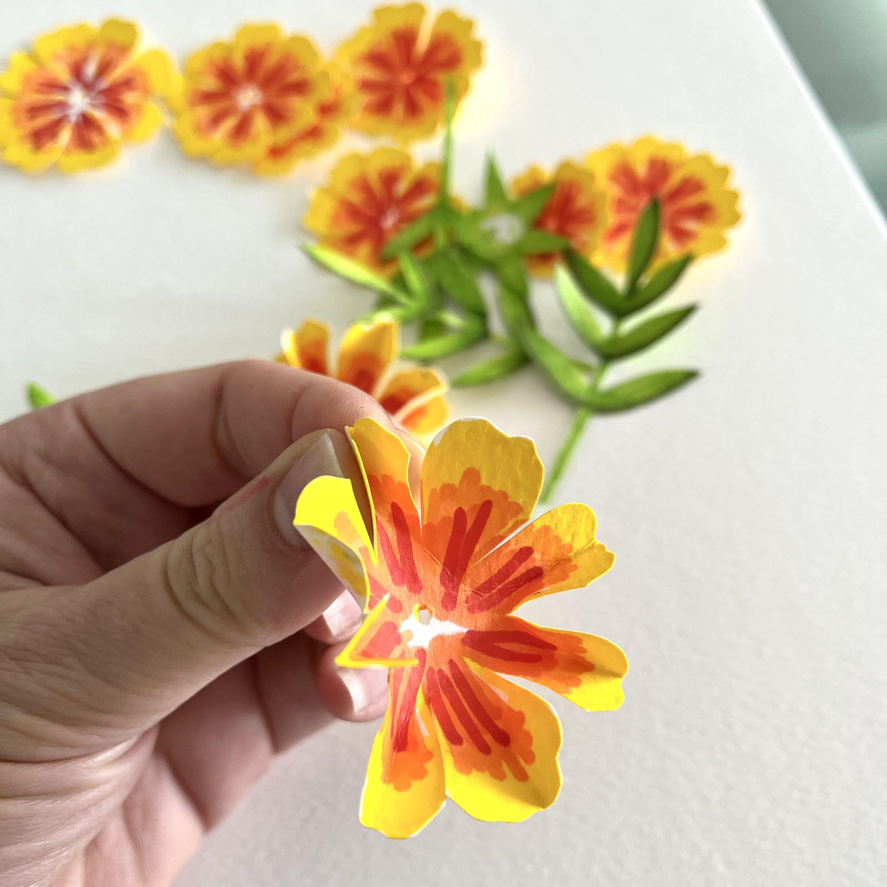 Paper Marigold Flower Templates and Cricut Files Etsy