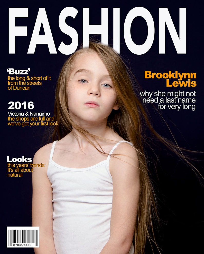 Personalized Magazine Cover DIGITAL FILE Unique Gift Printable Girls