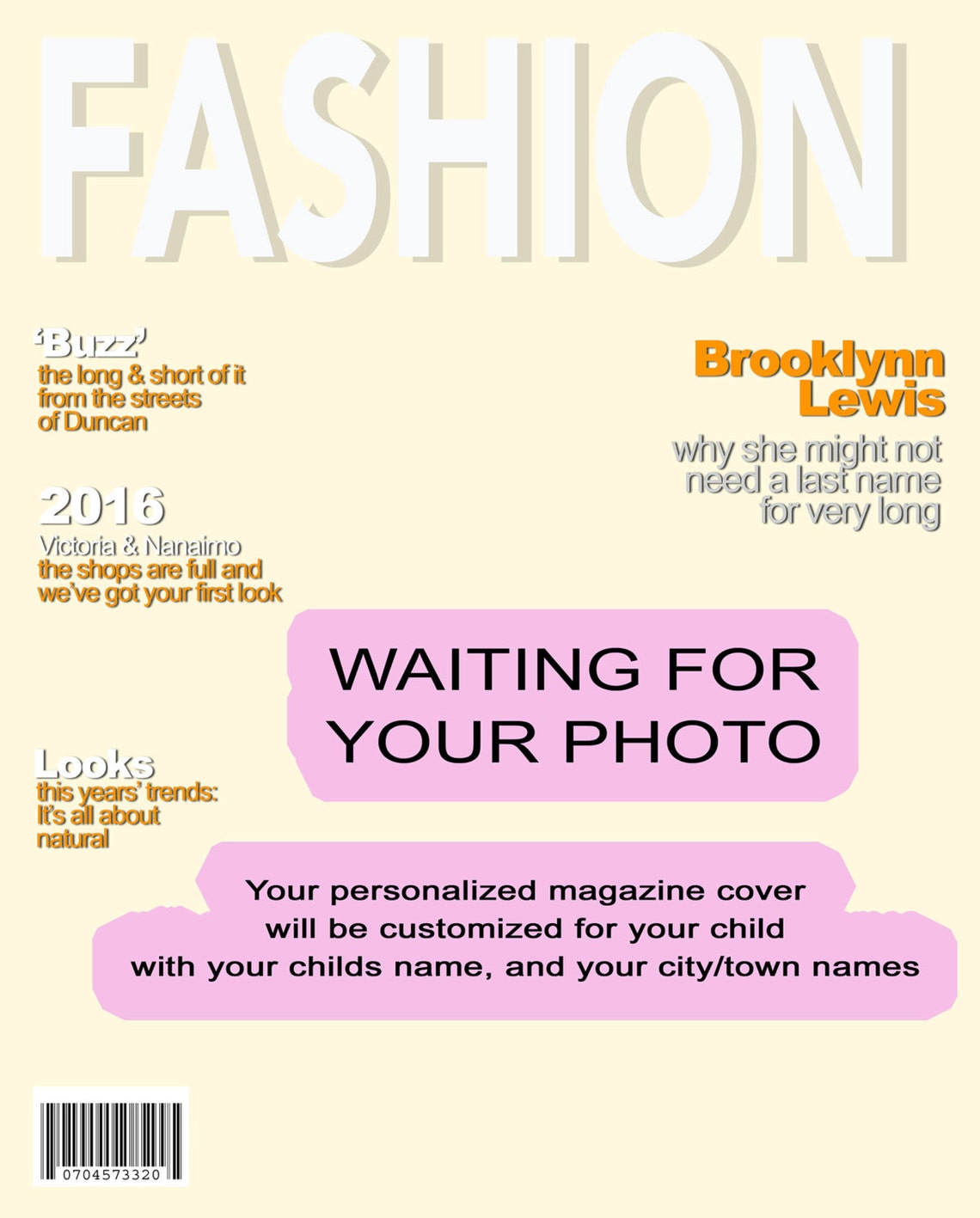 Personalized Magazine Cover DIGITAL FILE Unique Gift Printable Girls Gift Boy Gift birthday Gift