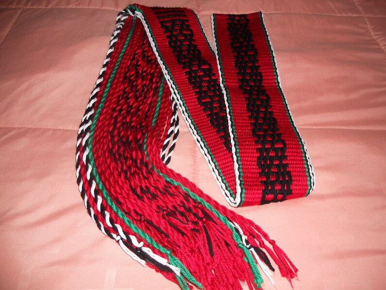 Ceremonial Red Sash Belt Red Fringe Belt Nambe Pueblo Etsy