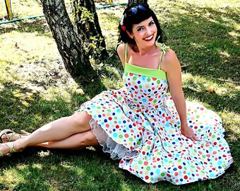 Pinup dress 'Daisy dress in Bubble gum', PLUS SIZE AVAILABLE, rockabilly dress