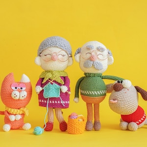 Full House: Pepaw, Memaw, Ginger & Bingo Bundle Crochet Pattern by Aquariwool Crochet (Crochet Doll Pattern/Amigurumi Pattern for Baby gift)