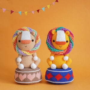 Leon The Circus Lion (Amigurumi Crochet PDF Pattern by Aquariwool)