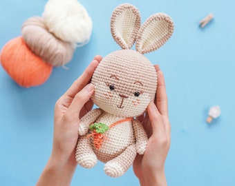 Dumpling The Bunny haakpatroon van Aquariwool Crochet (gehaakt poppatroon/Amigurumi-patroon voor babycadeau)