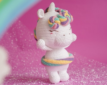 Lollipop Unicorn Crochet Doll Pattern: Amigurumi Toy (PDF)