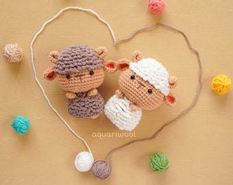 Petit mouton (Motif Amigurumi/Motif Amigurumi au crochet/Patron Amigurumi au crochet par Aquariwool)