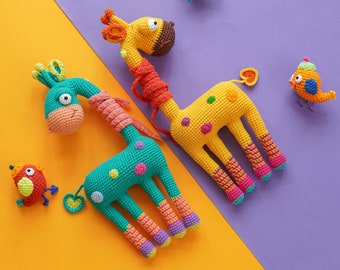 Giraffe and Bird Crochet Pattern: Amigurumi Toy (PDF)